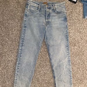 Mother Light Wash Cropped Jeans